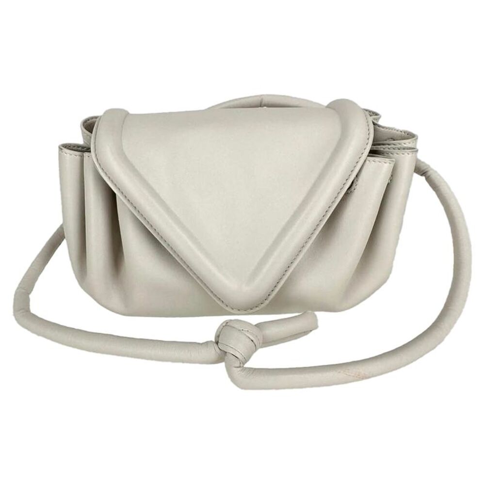 Bottega Veneta Small Beak Flap Bag in White Nappa Leather
